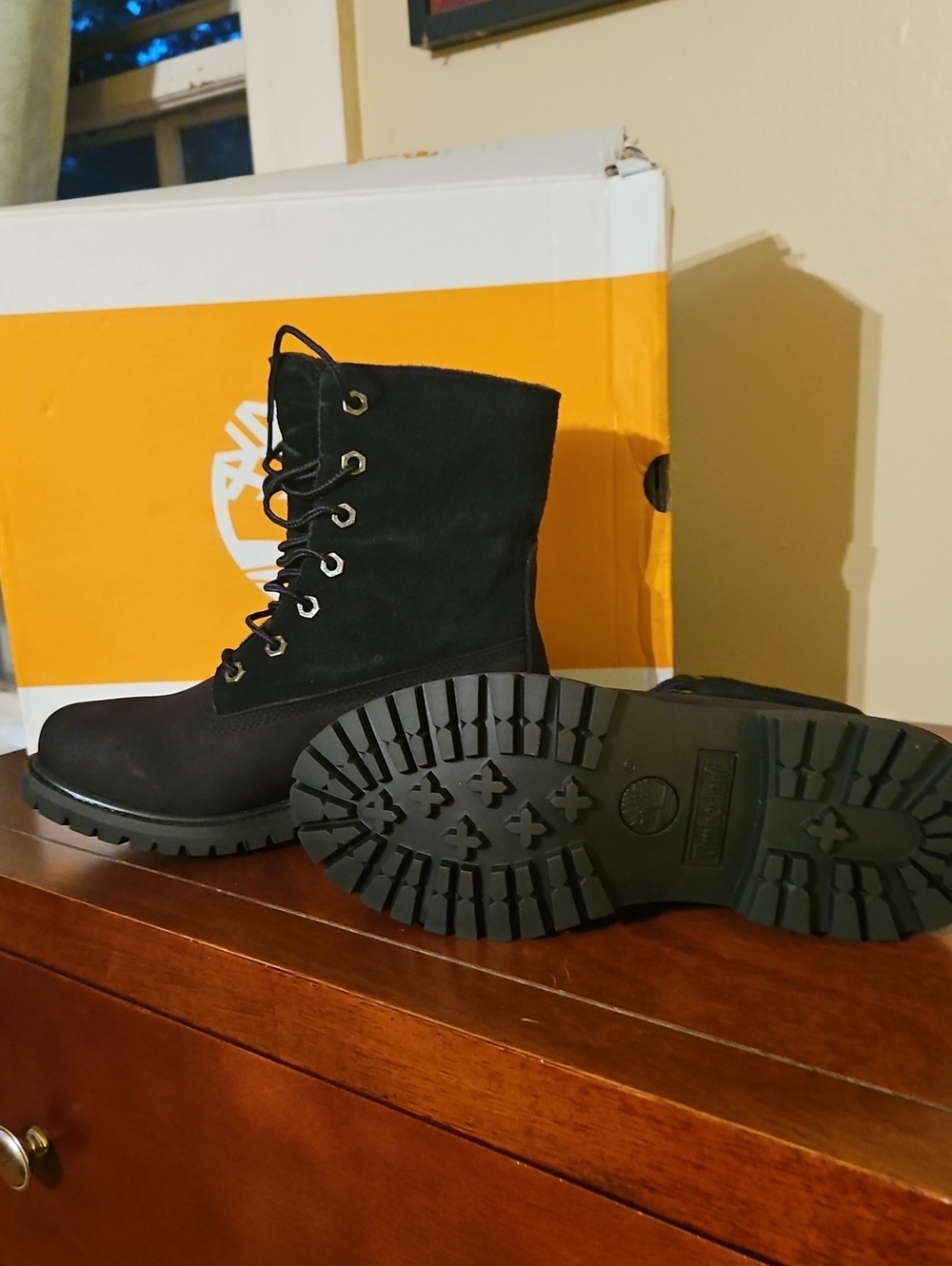 Timberland Black Lace-Up Women's Work Boots, New, Only Tried On Once